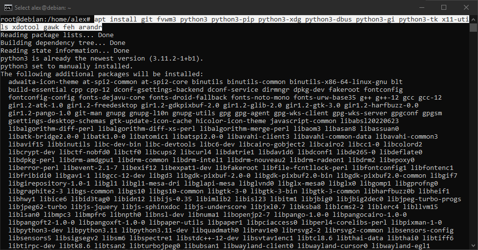 Install needed packages